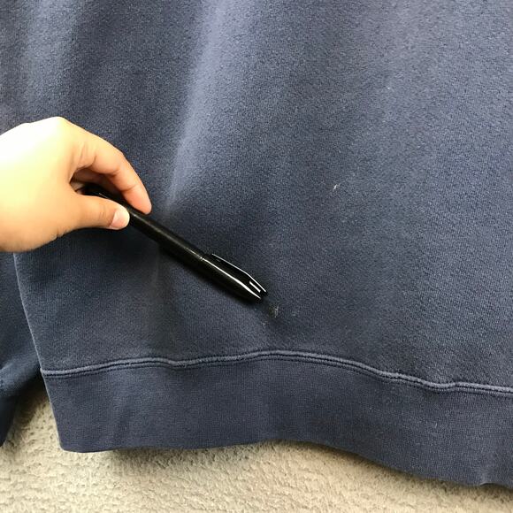 Vintage Y2K NIKE‎ Center Mini Swoosh Check Hoodie Faded Navy Blue Sz 2XL - Picture 11 of 15